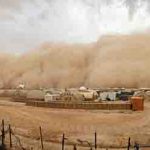 Песчаная буря на пустынной карте