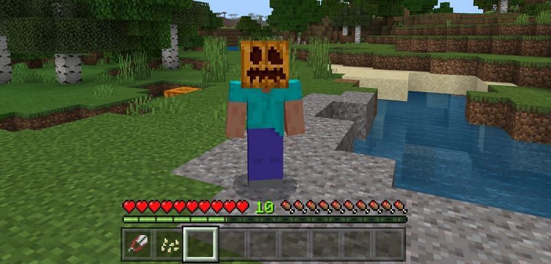  Как вырезать тыкву в Minecraft4 